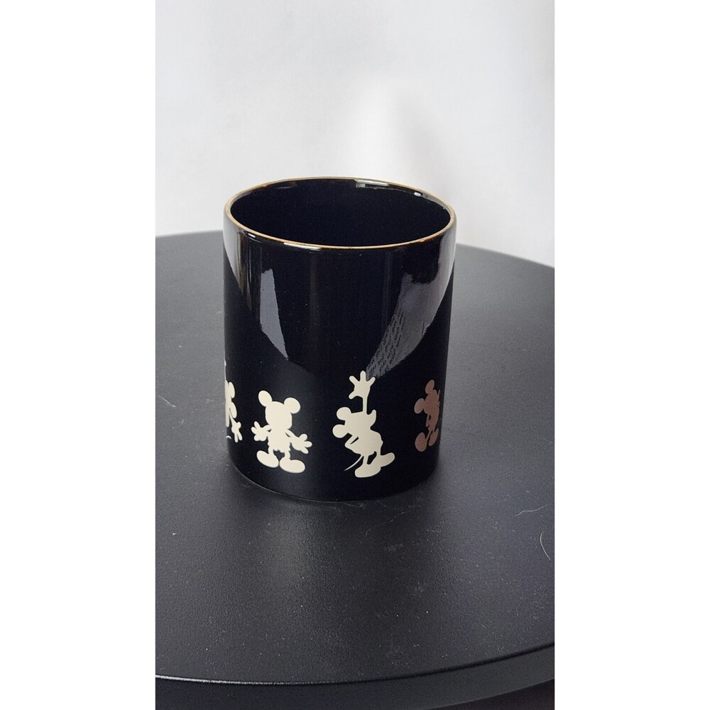 Disney Coffee Mug - Mickey Mouse Millennial BLACK WITH Gold Rim NEW - Picture 2 of 4